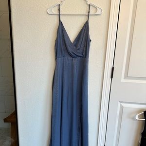Constantine Slate Blue Satin Maxi Dress